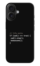Life Motto Code iPhone 16 Hard Case Back Cover by Casekaro