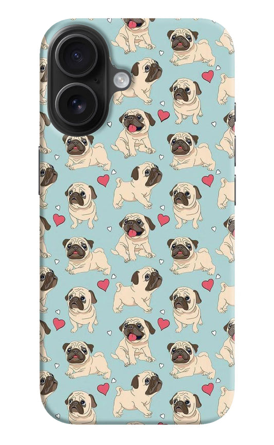 Pug Dog iPhone 16 Hard Case Back Cover by Casekaro