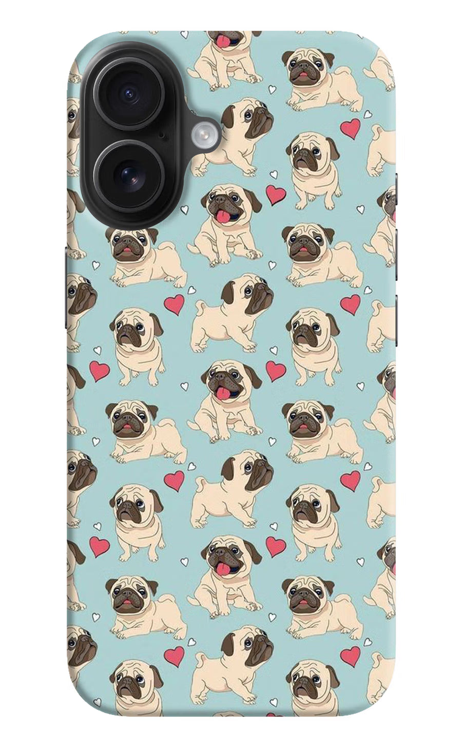 Pug Dog iPhone 16 Back Cover, Hard case
