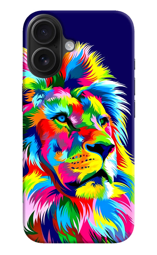 Vector Art Lion iPhone 16 Hard Case Back Cover by Casekaro
