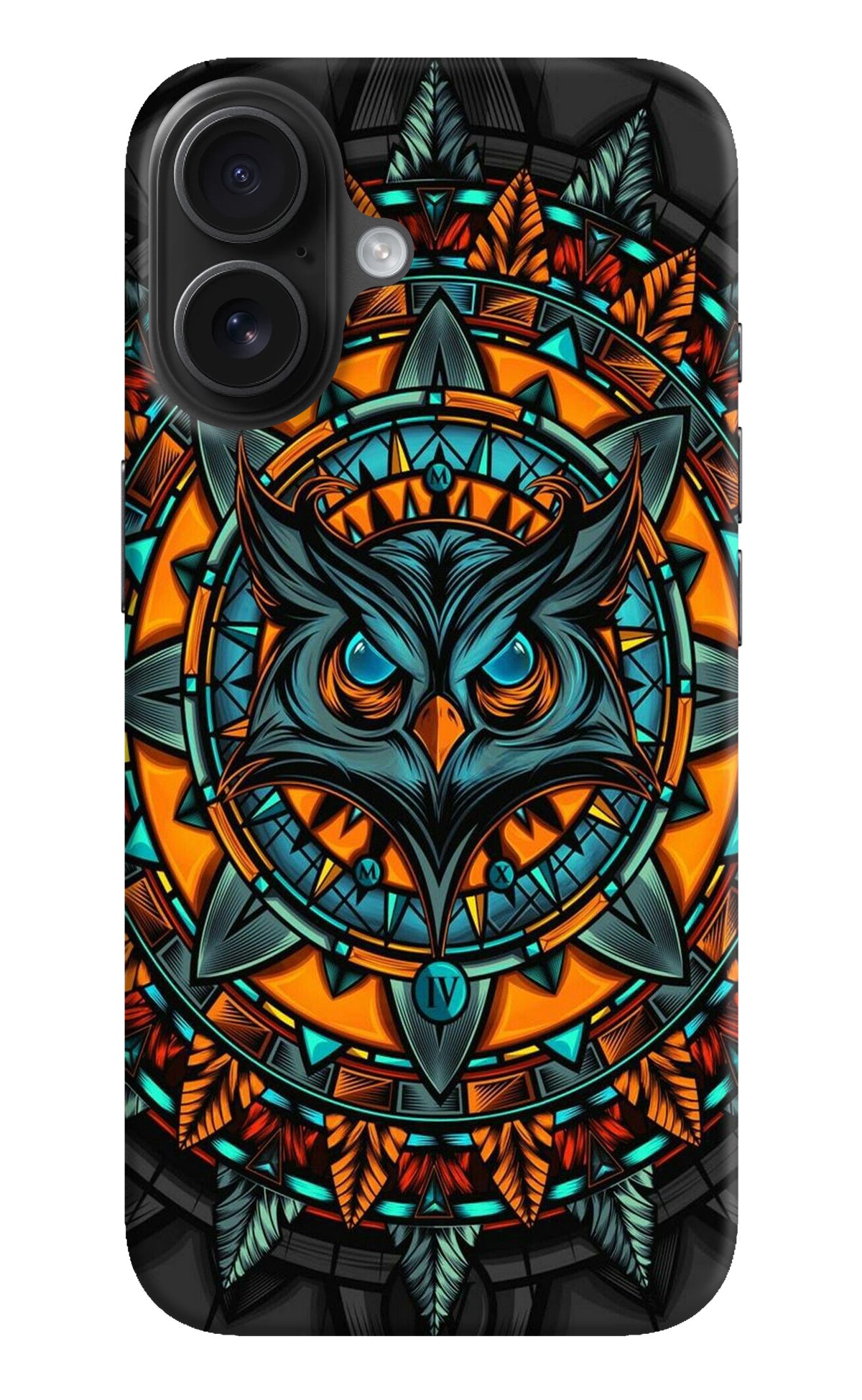 Angry Owl Art iPhone 16 Back Cover