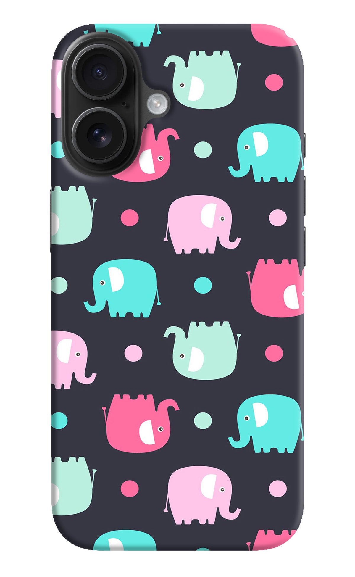 Elephants iPhone 16 Back Cover