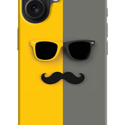 Sunglasses with Mustache iPhone 16 Hard Case Back Cover by Casekaro