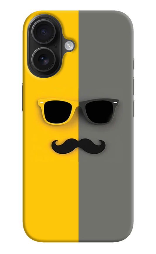 Sunglasses with Mustache iPhone 16 Hard Case Back Cover by Casekaro