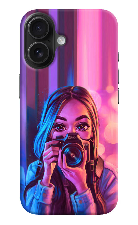 Girl Photographer iPhone 16 Hard Case Back Cover by Casekaro
