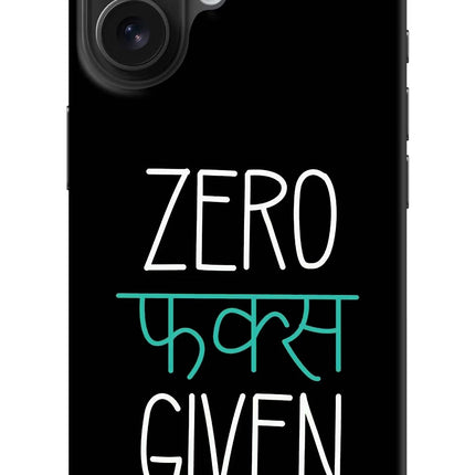 Zero Fucks Given iPhone 16 Hard Case Back Cover by Casekaro