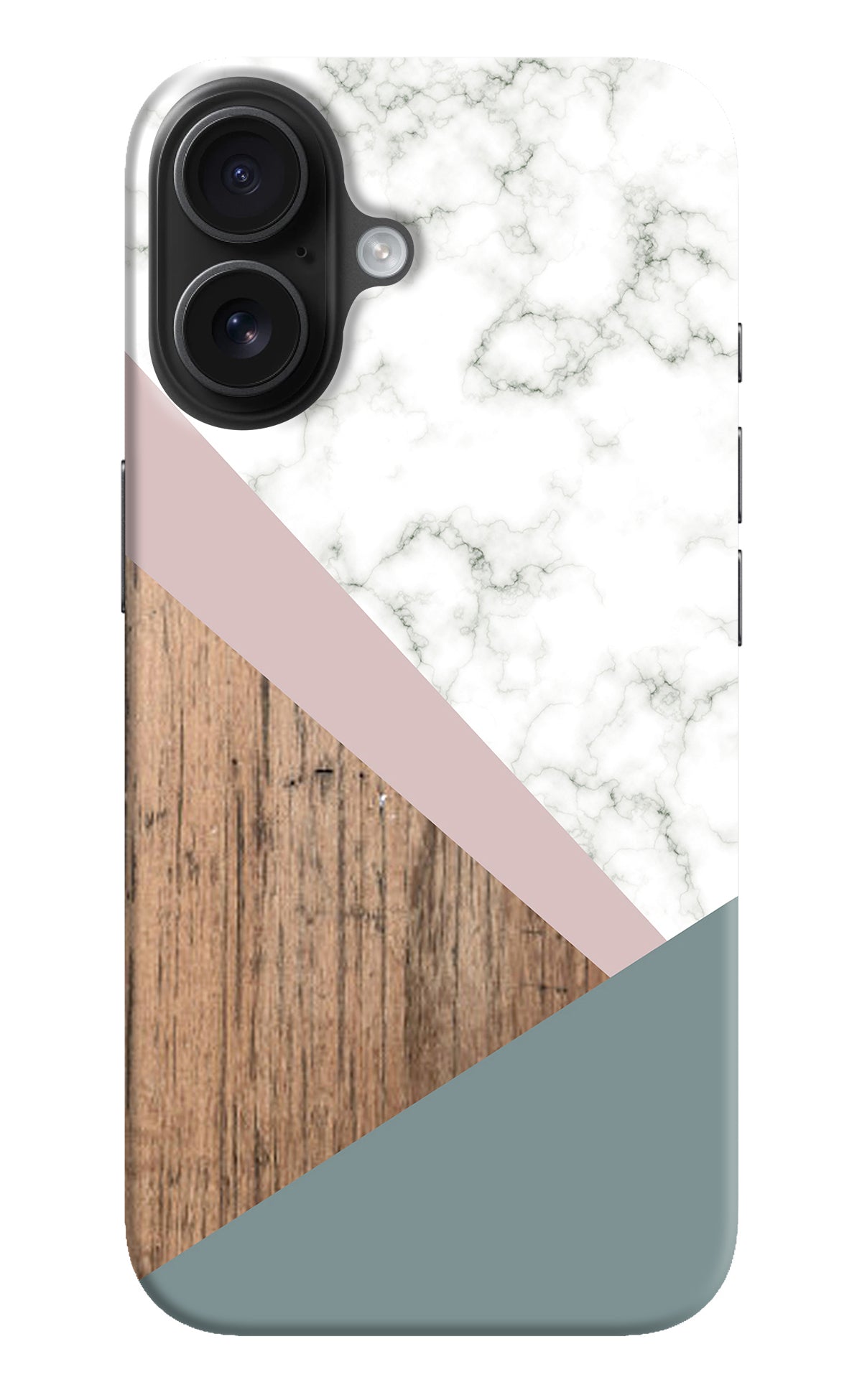 Marble wood Abstract iPhone 16 Back Cover