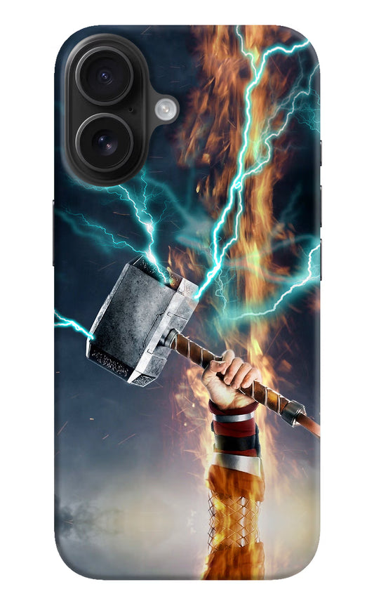 Thor Hammer Mjolnir iPhone 16 Hard Case Back Cover by Casekaro