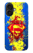 Superman logo iPhone 16 Hard Case Back Cover by Casekaro