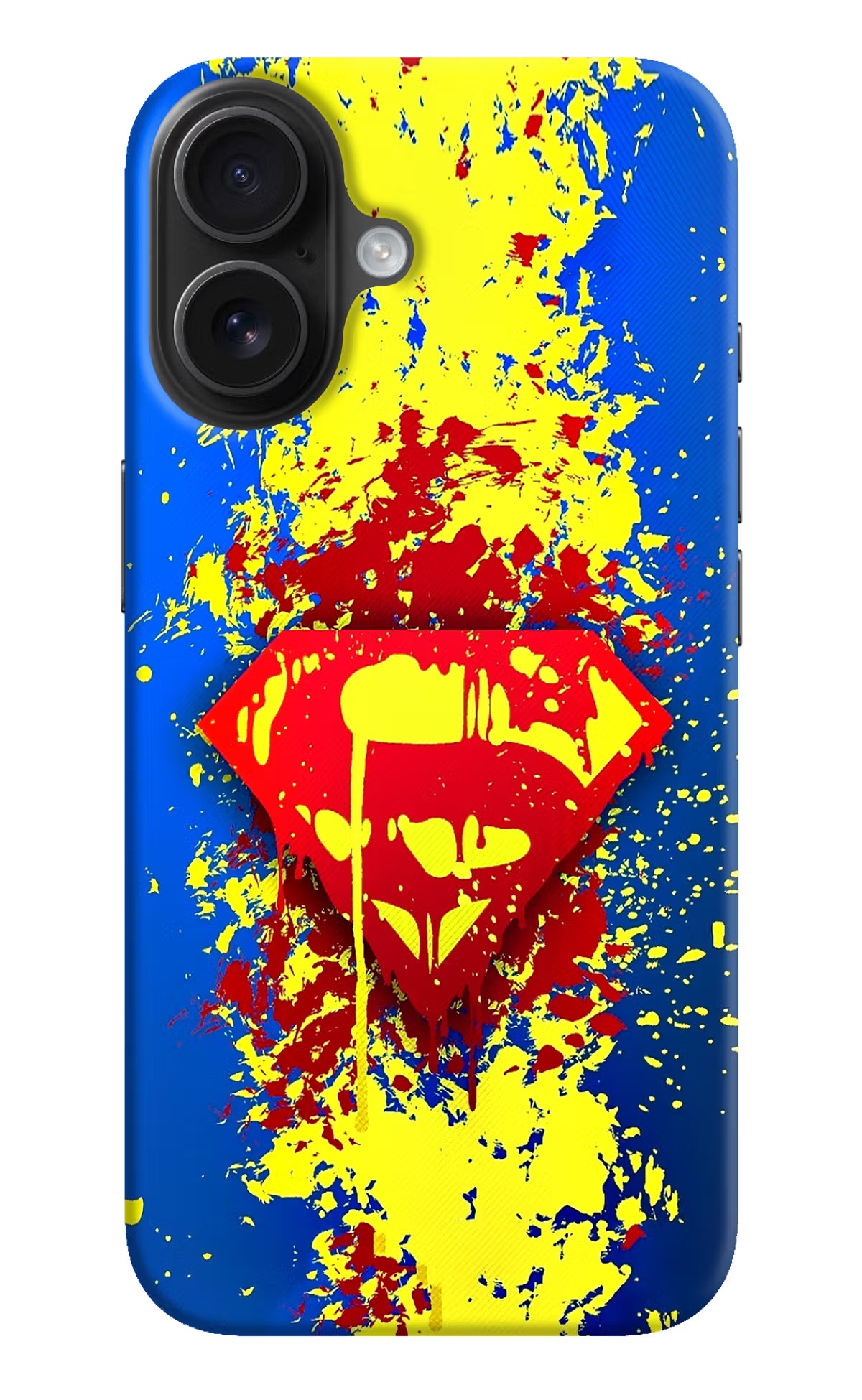 Superman logo iPhone 16 Hard Case Back Cover by Casekaro