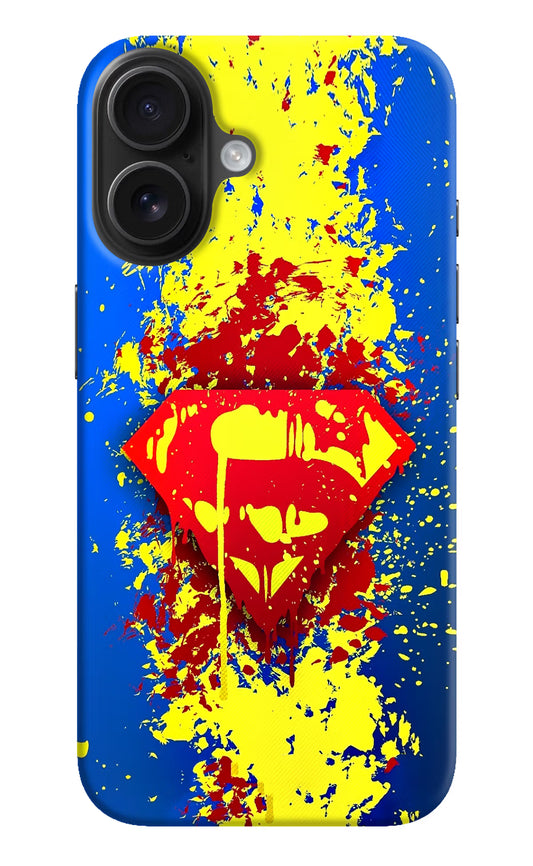 Superman logo iPhone 16 Hard Case Back Cover by Casekaro