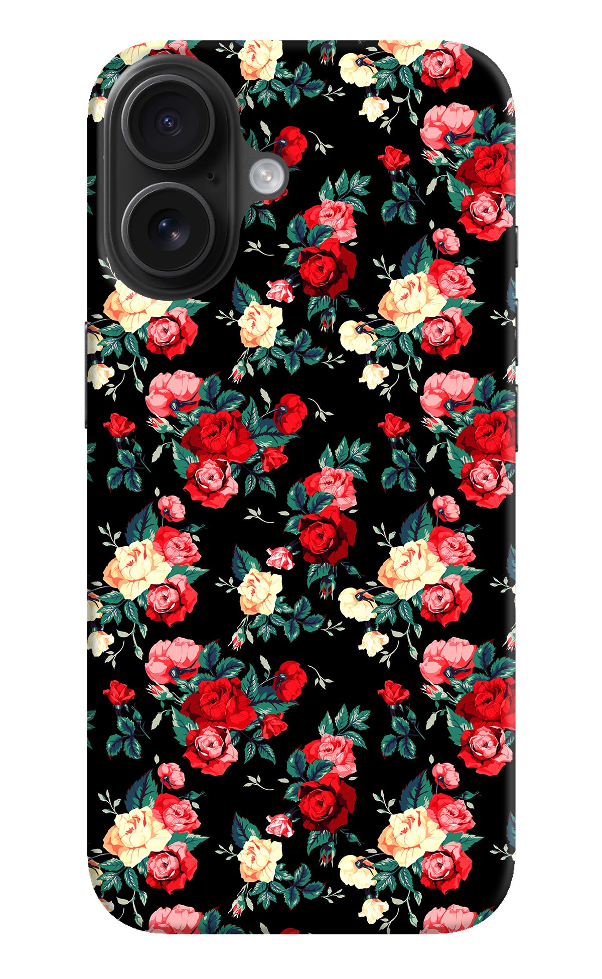 Rose Pattern iPhone 16 Back Cover