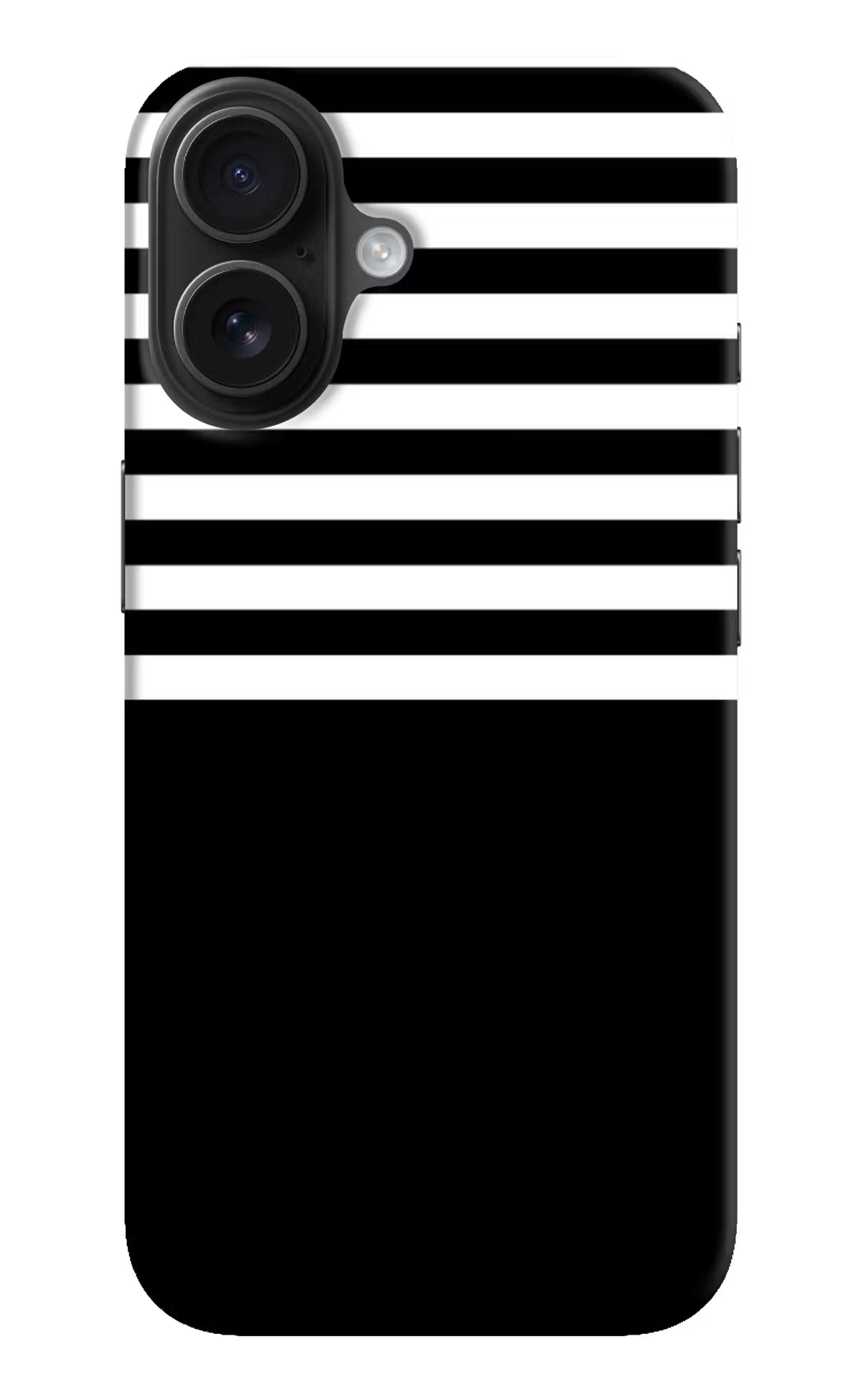 Black and White Print iPhone 16 Hard Case Back Cover by Casekaro