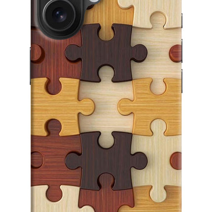 Wooden Puzzle iPhone 16 Hard Case Back Cover by Casekaro