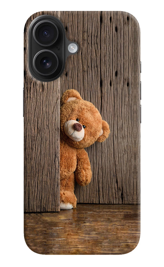 Teddy Wooden iPhone 16 Hard Case Back Cover by Casekaro
