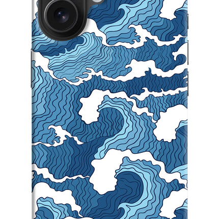 Blue Waves iPhone 16 Hard Case Back Cover by Casekaro