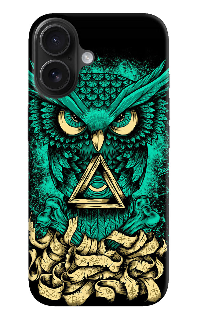 Green Owl iPhone 16 Hard Case Back Cover by Casekaro