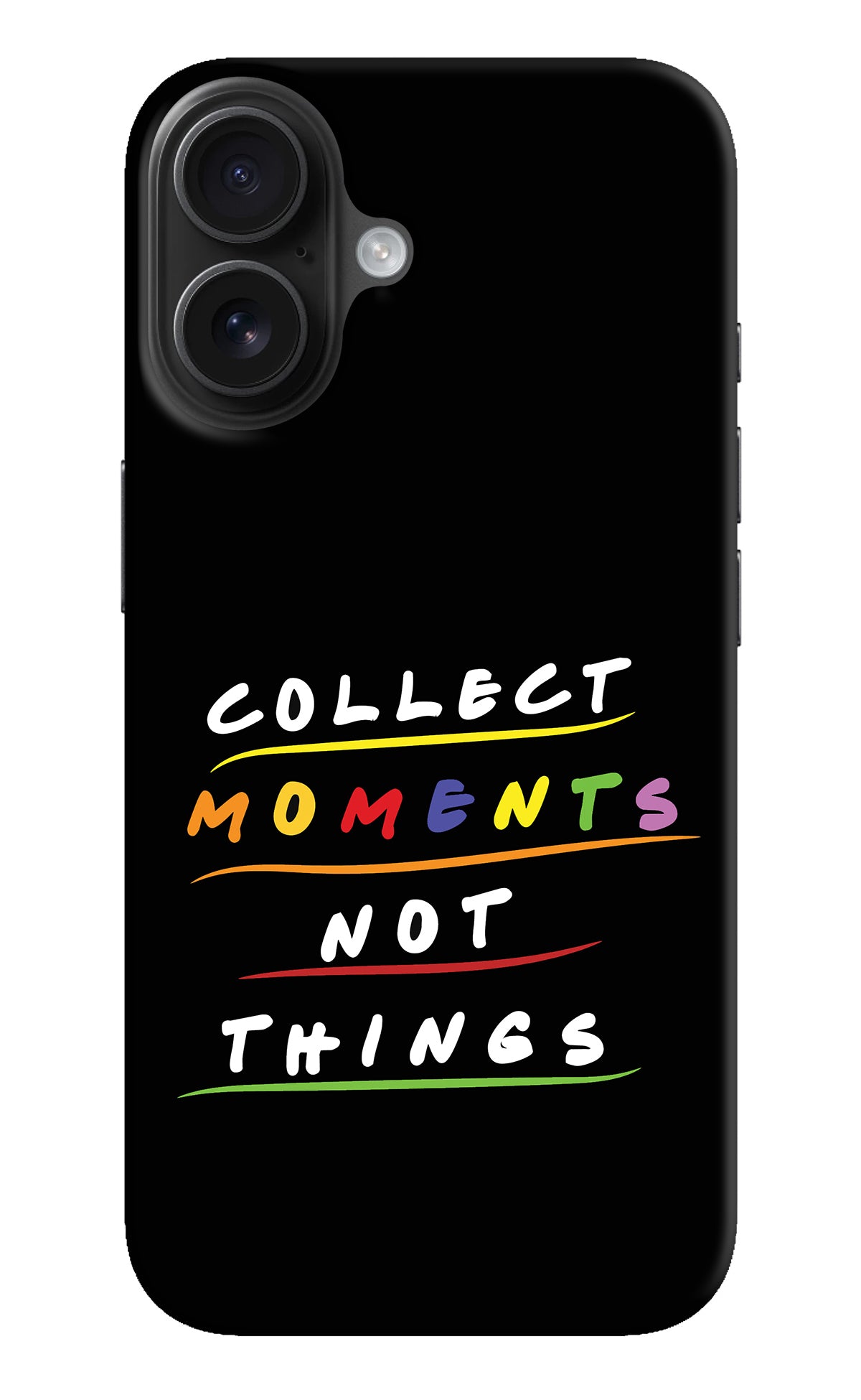 Collect Moments Not Things iPhone 16 Back Cover