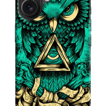 Green Owl iPhone 16 Hard Case Back Cover by Casekaro
