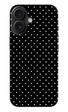 White Dots iPhone 16 Hard Case Back Cover by Casekaro