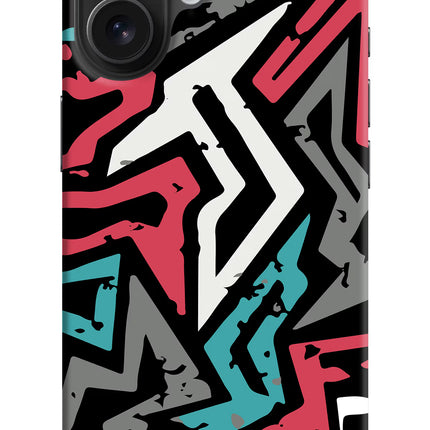 Geometric Graffiti iPhone 16 Hard Case Back Cover by Casekaro