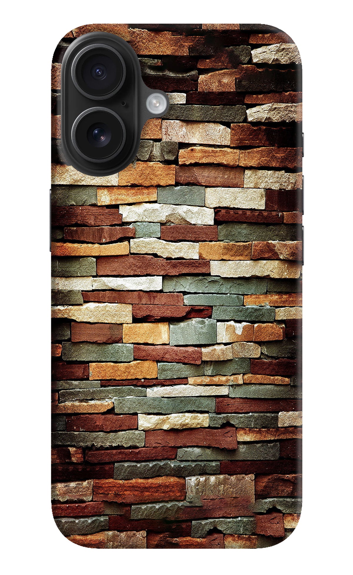 Bricks Pattern iPhone 16 Back Cover