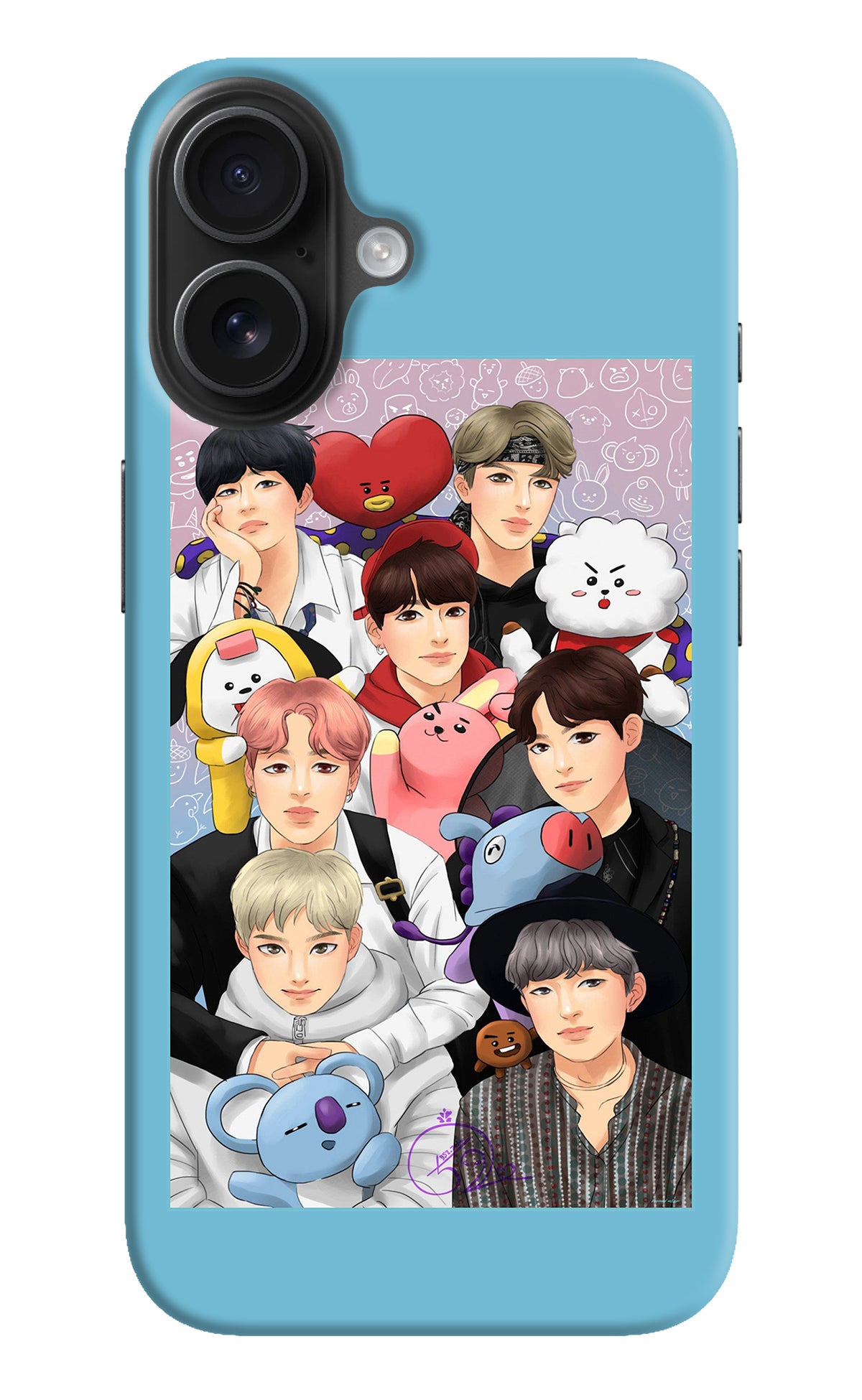 BTS with animals iPhone 16 Back Cover