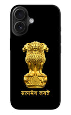 Satyamev Jayate Golden iPhone 16 Hard Case Back Cover by Casekaro
