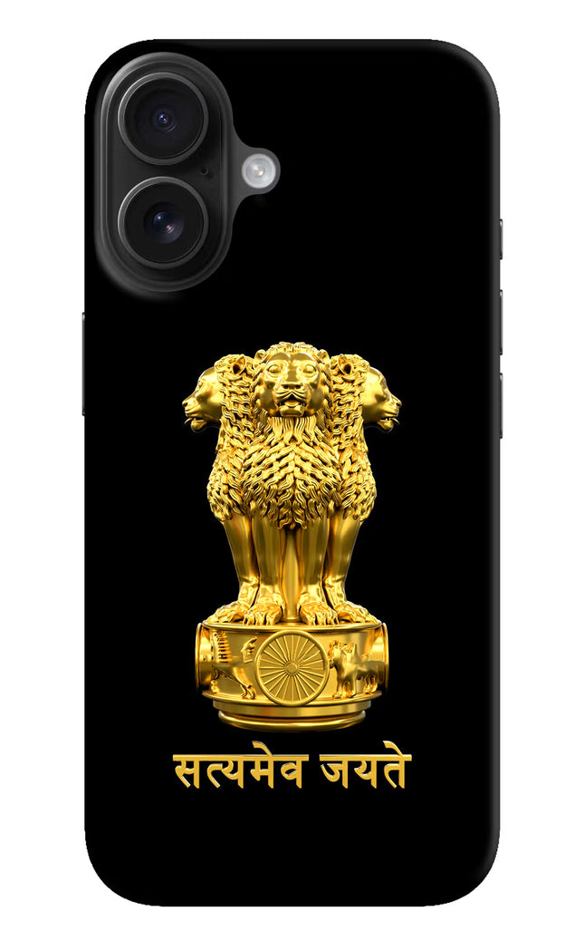 Satyamev Jayate Golden iPhone 16 Hard Case Back Cover by Casekaro
