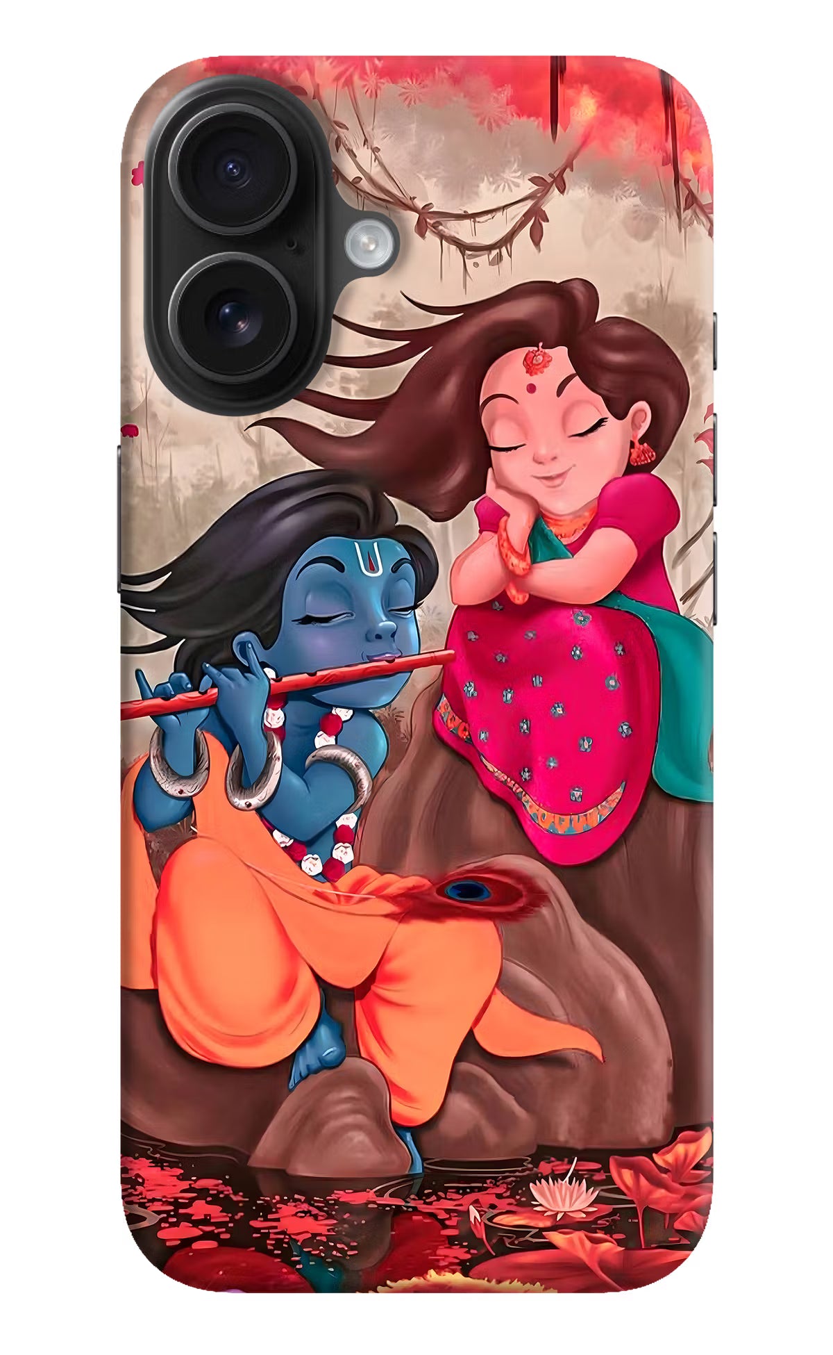 Radhe Krishna iPhone 16 Hard Case Back Cover by Casekaro