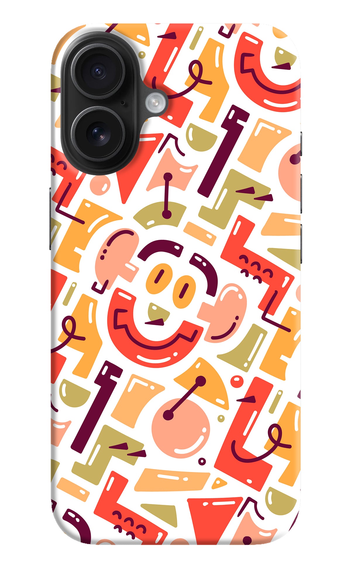 Doodle Pattern iPhone 16 Back Cover