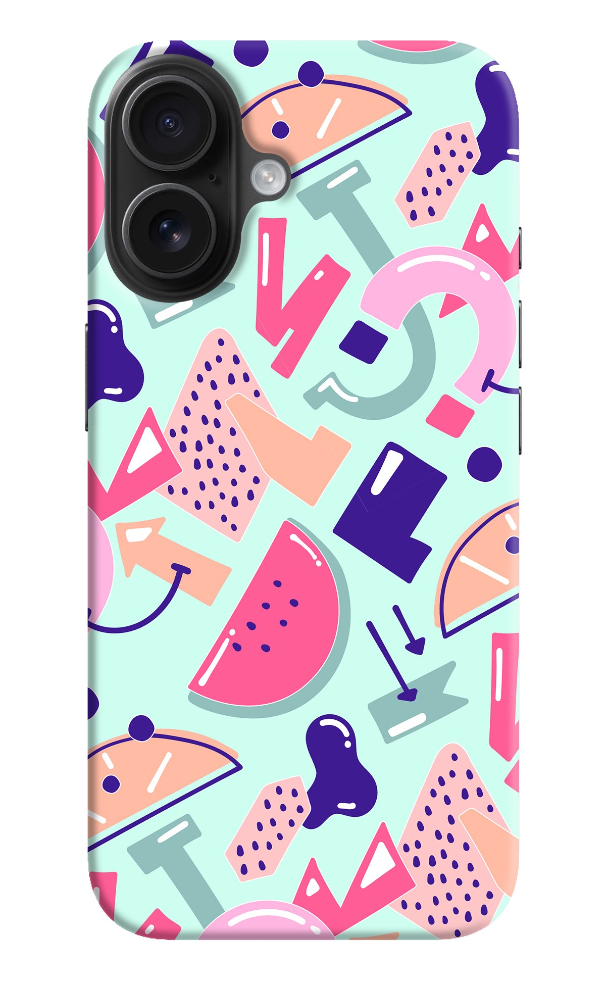 Doodle Pattern iPhone 16 Back Cover