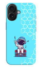 Cute Astronaut Chilling iPhone 16 Hard Case Back Cover by Casekaro