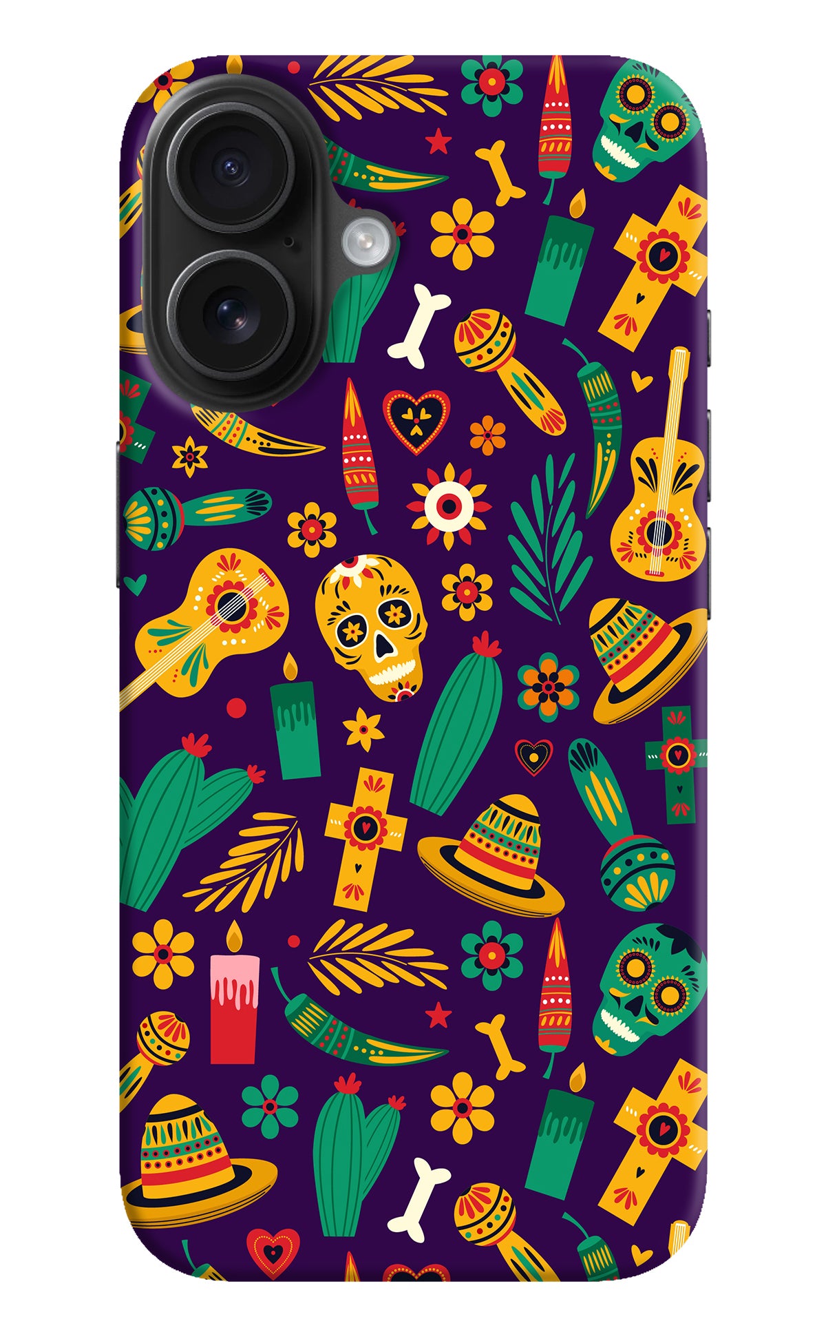 Mexican Artwork iPhone 16 Back Cover