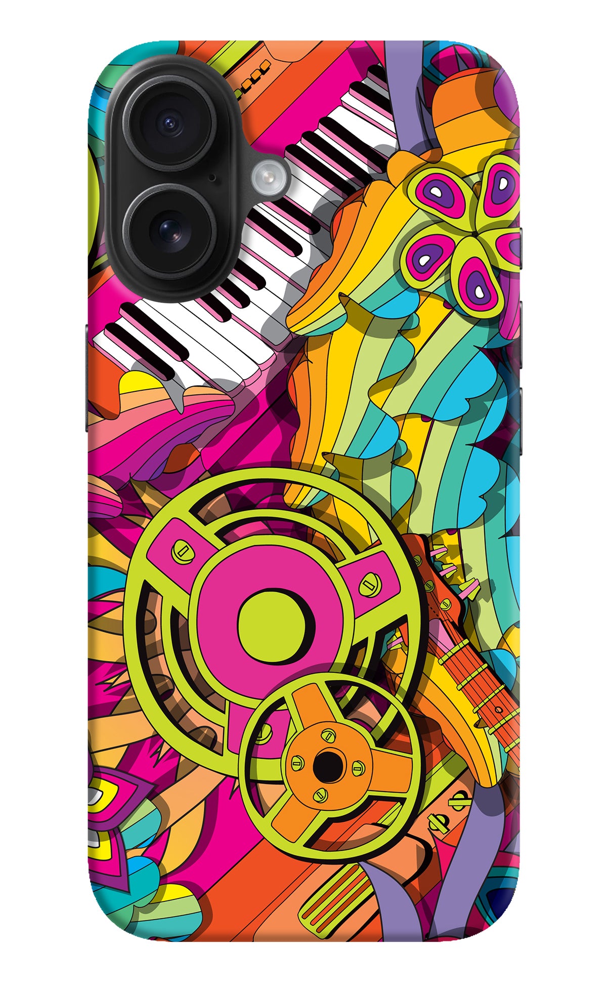 Music Doodle iPhone 16 Back Cover