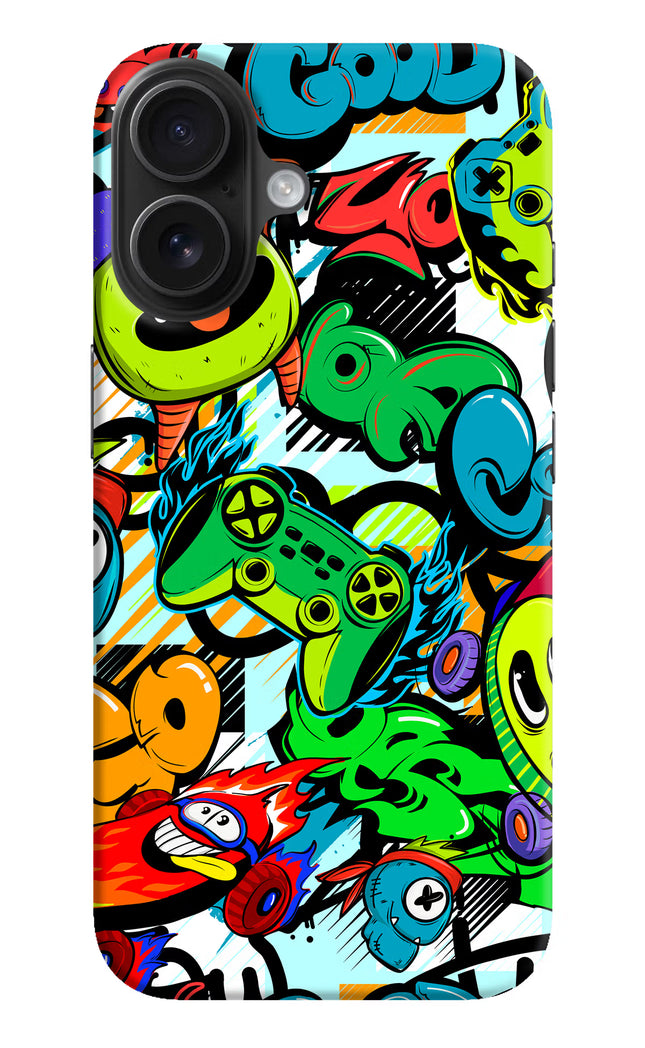 Game Doodle iPhone 16 Hard Case Back Cover by Casekaro