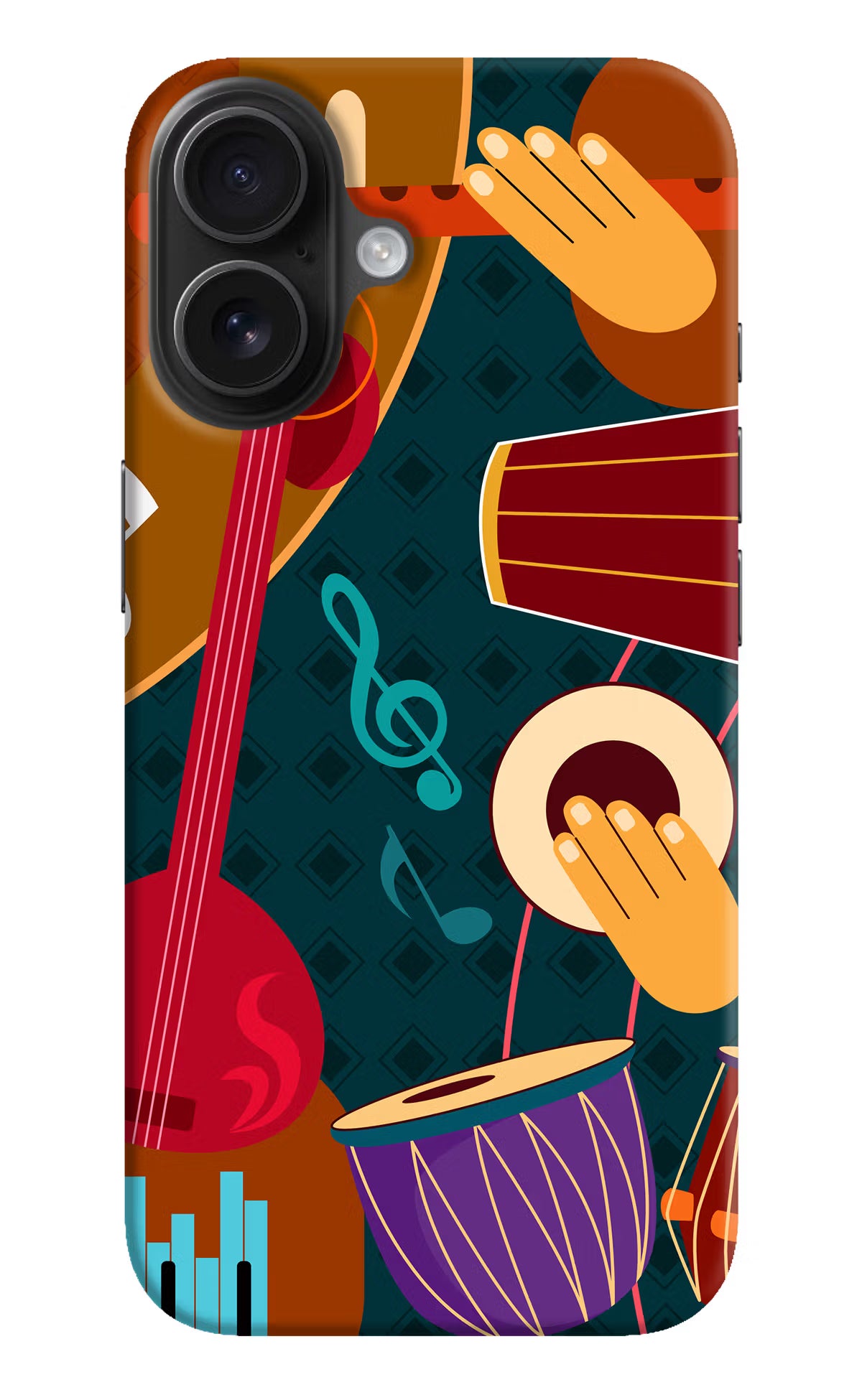 Music Instrument iPhone 16 Hard Case Back Cover by Casekaro
