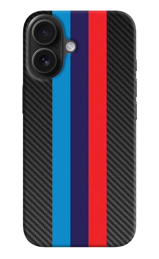 BMW Stripes Pattern iPhone 16 Hard Case Back Cover by Casekaro