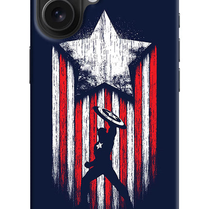 Captain America Marvel Art iPhone 16 Hard Case Back Cover by Casekaro