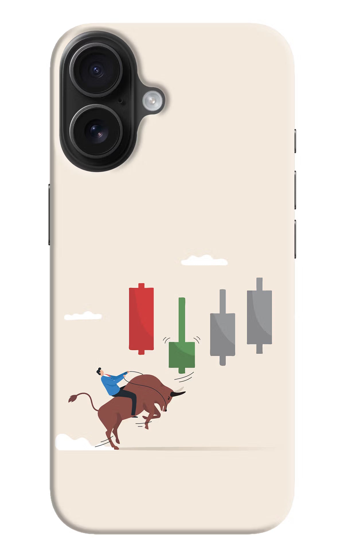 Bull Trading Momentum iPhone 16 Hard Case Back Cover by Casekaro