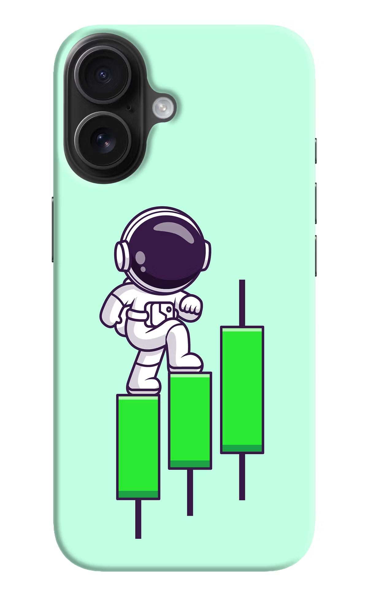 Astronaut Trader iPhone 16 Hard Case Back Cover by Casekaro