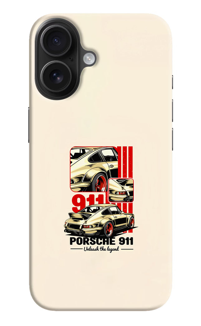 Classic Porsche 911 iPhone 16 Hard Case Back Cover by Casekaro