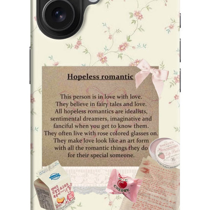 Hopeless Romantic iPhone 16 Hard Case Back Cover by Casekaro