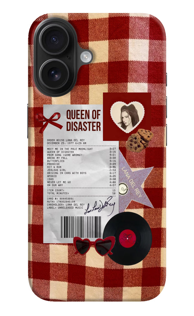 Queen of Disaster iPhone 16 Hard Case Back Cover by Casekaro