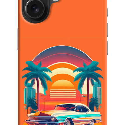 Palm Drive 80s iPhone 16 Hard Case Back Cover by Casekaro
