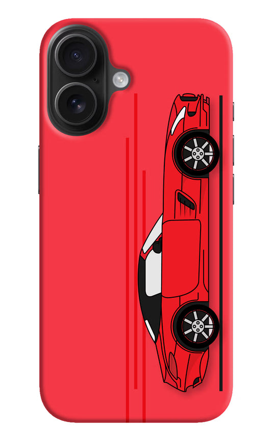 Red Velocity iPhone 16 Hard Case Back Cover by Casekaro