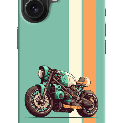 Striped Moto Drift iPhone 16 Hard Case Back Cover by Casekaro