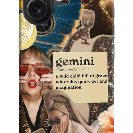 Gemini Zodiac iPhone 16 Hard Case Back Cover by Casekaro