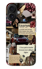 Taurus Zodiac iPhone 16 Hard Case Back Cover by Casekaro