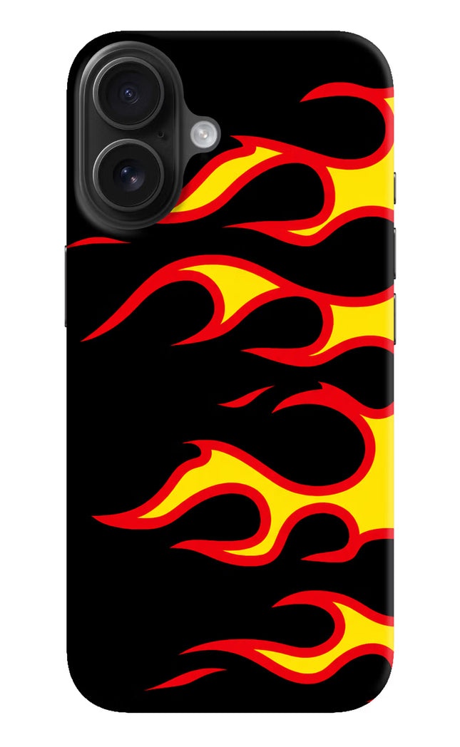 Side Sweep Flames iPhone 16 Hard Case Back Cover by Casekaro